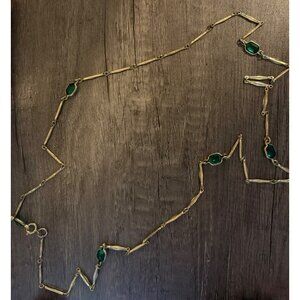 Vintage Gold Tone Station Style Necklace